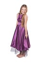 Giggling girl in violet dress