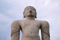 A gigiantic monolithic statue of Bahubali, also known as Gomateshwara, Vindhyagiri Hill, Shravanbelgola, Karnataka. View from the Royalty Free Stock Photo