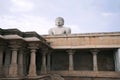 A gigiantic monolithic statue of Bahubali, also known as Gomateshwara, Vindhyagiri Hill, Shravanbelgola, Karnataka. View from the Royalty Free Stock Photo