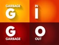 GIGO - Garbage In Garbage Out is the concept that flawed, or nonsense input data produces nonsense output, acronym concept