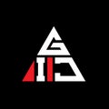GIJ triangle letter logo design with triangle shape. GIJ triangle logo design monogram. GIJ triangle vector logo template with red Royalty Free Stock Photo