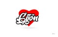 gijon city design typography with red heart icon logo