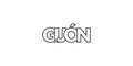 Gijon in the Spain emblem. The design features a geometric style, vector illustration with bold typography in a modern font. The