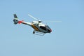 Gijon, Spain - July 24, 2022. Eurocopter EC 120B Colibri of spanish aerobatic team Aspa Patrol in full flight during Gijon