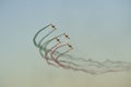 Gijon, Spain - July 23, 2022. Pioneer Team, Italian aerobatic team in Gijon International Air festival 2022 Royalty Free Stock Photo