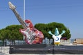 Gil, the mascot of Expo`98 and an electric guitar in Lisbone, Portugal