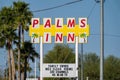 The Palms Inn motel, a family owned establishment for travelers on US-8. The hotel has a Royalty Free Stock Photo