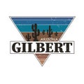 Gilbert Arizona tourism badge or label sticker. Isolated on white. Vacation retail product for print or web.
