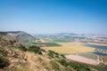 Panoramic view on the valley from mountain ridge