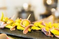 Gilda pinchos with olives and anchovies tapas from Spain Royalty Free Stock Photo