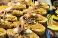 Gilda pinchos with olives and anchovies tapas from Spain Royalty Free Stock Photo