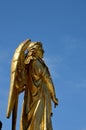 Gilded angel at base of Virgin Mary column outside Zagreb Cathedral Croatia