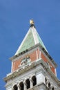 Gilded angel on the tip of the Campanile di Saint Mark in Venice in Italy