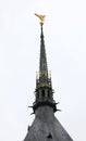 Gilded angel at the tip of the church tower on the island of Mon