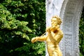 Gilded bronze monument of Johann Strauss in Vienna, Austria