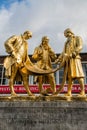 Gilded bronze statue of the Golden Boys, Birmingham, UK Royalty Free Stock Photo