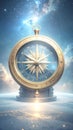 Gilded Compass of Time and Destiny. Astral Geometry. Generated Image Royalty Free Stock Photo
