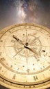 Gilded Compass of Time and Destiny. Astral Geometry. Generated Image Royalty Free Stock Photo
