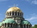 Gilded and copper domes on Sofia cathedral Royalty Free Stock Photo