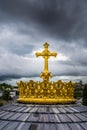 Gilded Crown And Cross On Rosary Basilica -Lourdes