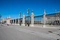 Gilded, decorated fence of Royal Palace in Madrid, Spain