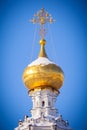 Gilded dome of a Christian temple a background of b Royalty Free Stock Photo