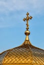 Gilded dome of orthodox Christian church Royalty Free Stock Photo