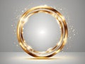 Gilded Elegance: Abstract Luxury Golden Ring with Vector Light Circles