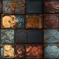 Gilded Elegance: Old Rusty Metal Texture with Gold and Pink AI Generated