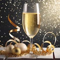 Gilded Elegance: Savoring the Essence of New Year's Eve with a Sparkling Glass of Champagne