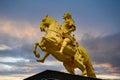 Statue der goldene Reiter, the golden rider, of king Augustus in Dresden Royalty Free Stock Photo