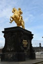 Statue der goldene Reiter, the golden rider, of king Augustus in Dresden Royalty Free Stock Photo