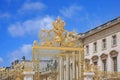 Gilded fence at the former royal palace at Versailles Royalty Free Stock Photo