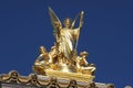 Gilded figural group La Poesie atop the Palas Garnier in Paris Royalty Free Stock Photo