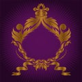 Gilded frame on lilac