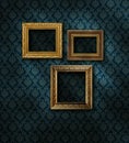 Gilded frames damask wall