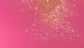 Gilded Glamour: Golden Glitter Pattern on Pink Background AI-Generated Texture