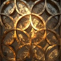 Gilded Interlocking Circles Pattern Royalty Free Stock Photo
