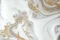 Gilded Masterpiece: AI Generated Abstract Texture Photography of White Gold Intricate Pattern on Artificial Marble Royalty Free Stock Photo