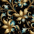 Gilded Ornamental Patterns background, design seamless pattern