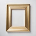 Gilded picture frame on a wall. Baroque style picture frame Royalty Free Stock Photo