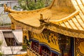 Gilded roof with dragons and ornaments in Tibetan Ta\'er Monastery, Xining, China Royalty Free Stock Photo