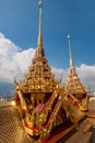 Gilded roofs of the temple at close range. Royalty Free Stock Photo