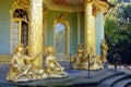 Gilded sculptures of The Chinese House, in Sanssouci Park, built in 18th century, Potsdam, Germany