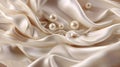 Gilded silk and foil symphony, radiant pearl splendor