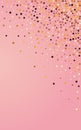 Gilded Starry Vector Pink Background. Golden