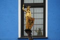 Gilded statue - female warrior with sword and shield