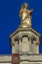 Gilded statue of Virgin Mary at Notre-Dame des Doms cathedral in Avignon, France Royalty Free Stock Photo