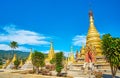 Decoration of old stupas of Kan Tu Kyaung monastery, Pindaya, Myanmar