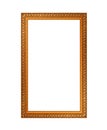 Gilded wooden frame isolated on white background Royalty Free Stock Photo